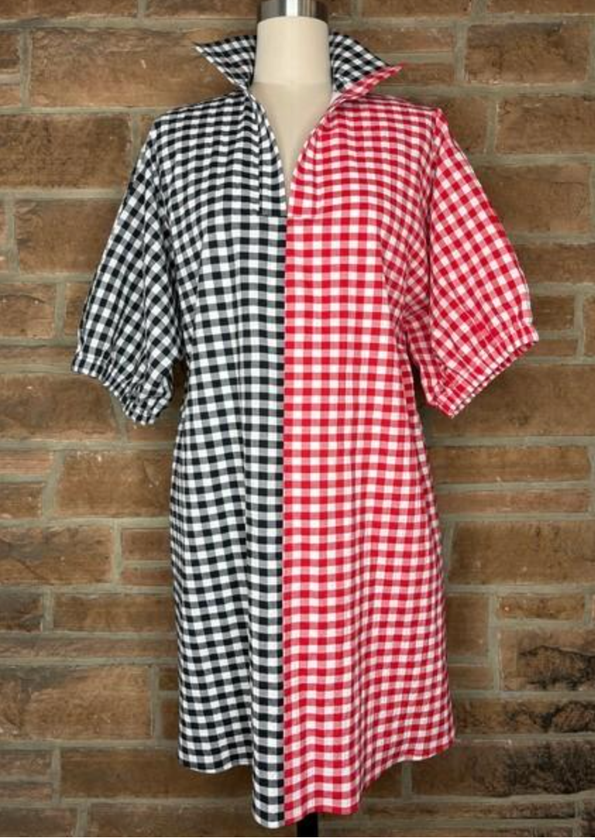 Red & Black Gingham Cotton Dress / Preorder arrives 9/3