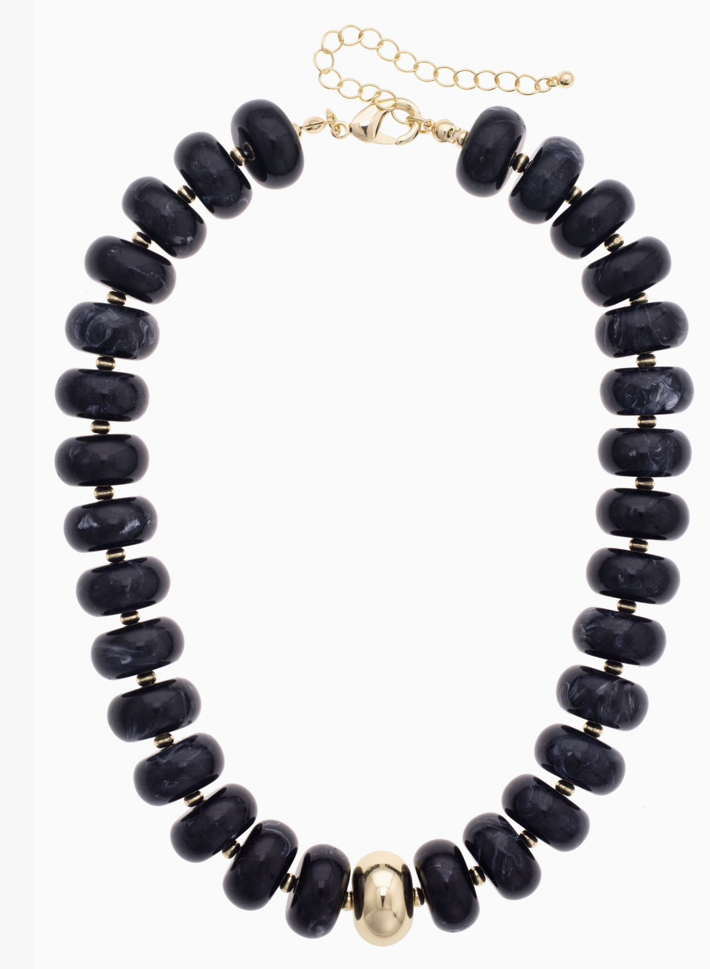 Flat Bead Resin Statement Necklace / 2 colors