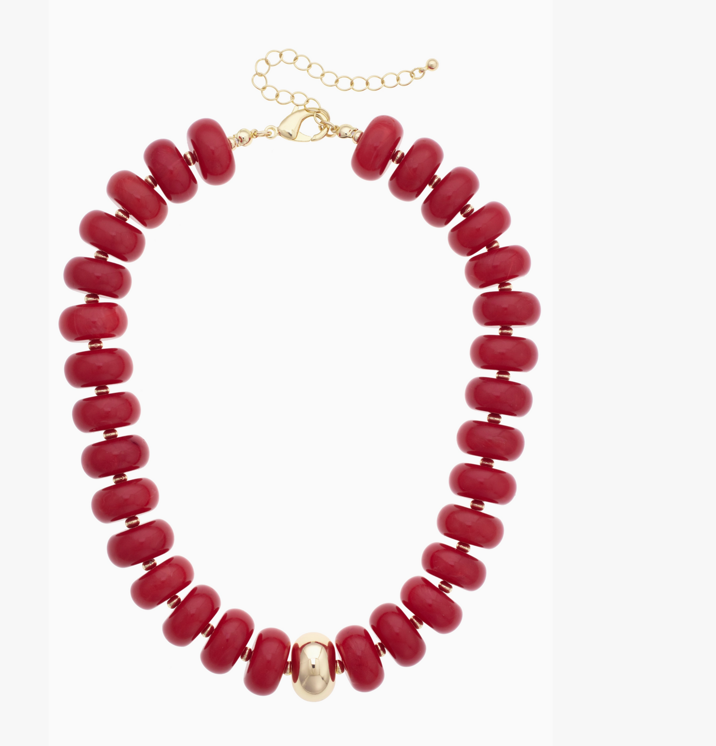 Flat Bead Resin Statement Necklace / 2 colors