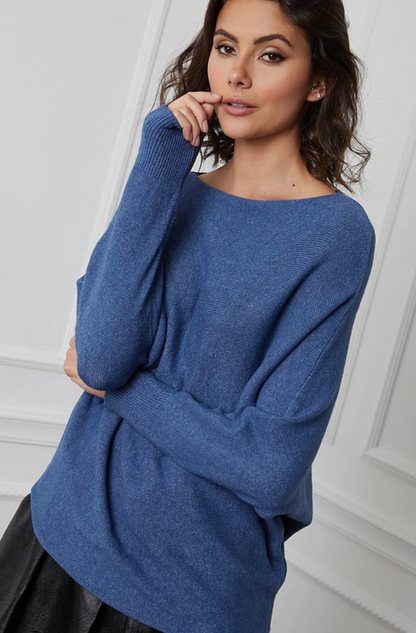 Cashmere-Blend Dolman Sleeve Sweater