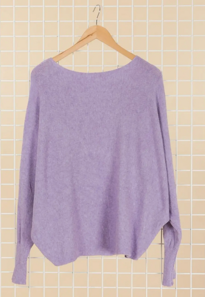 Cashmere-Blend Dolman Sleeve Sweater
