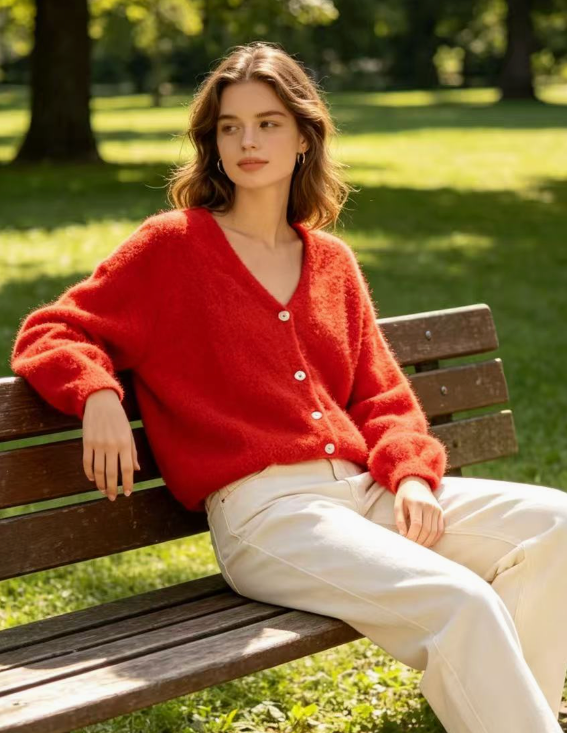 Made in Italy Alpaca V-Neck Cardigan / 3 colors