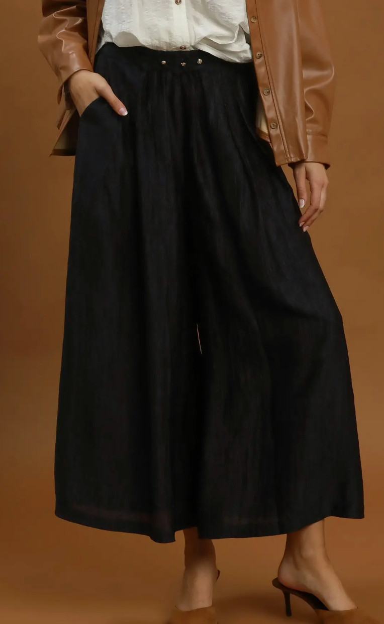 Umgee Pleated Wide-Leg Pants