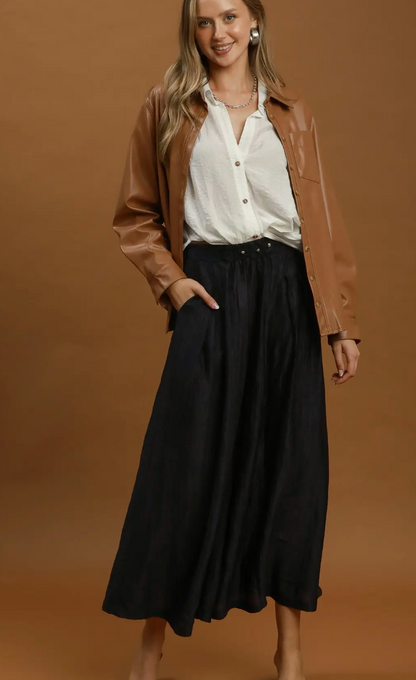 Umgee Pleated Wide-Leg Pants
