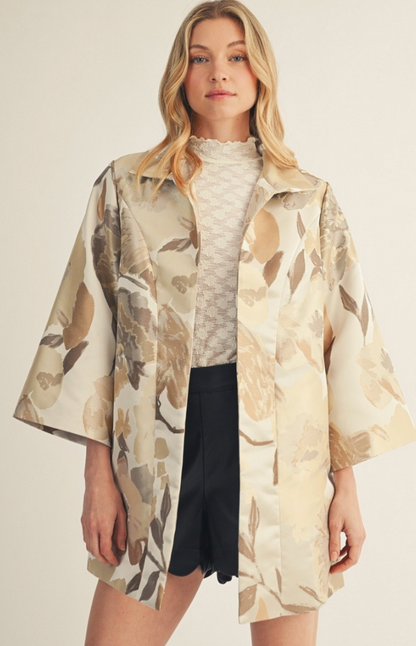 Jodifl  Take me to town jacquard print kimono jacket