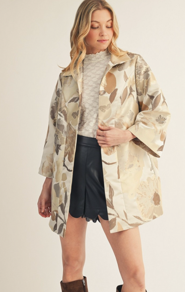 Jodifl  Take me to town jacquard print kimono jacket
