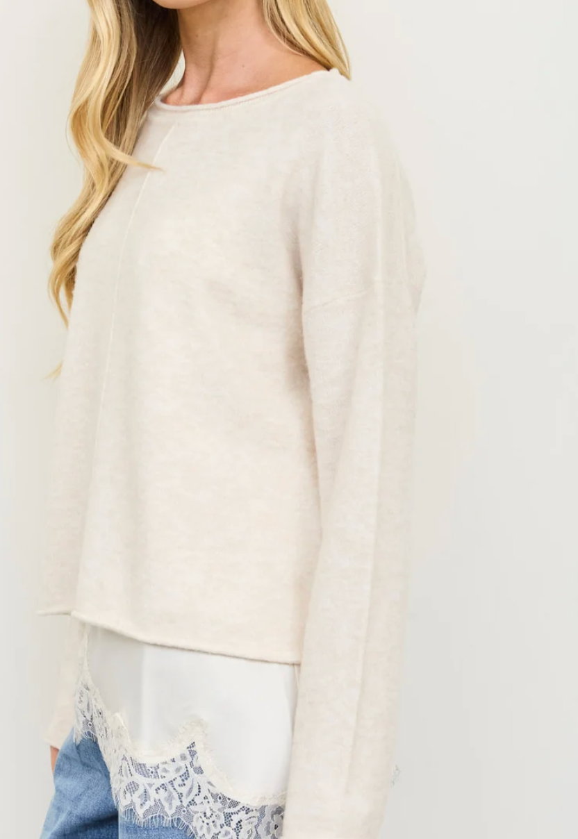 Center Seam Rolled Neck Pullover Sweater / 3 colors