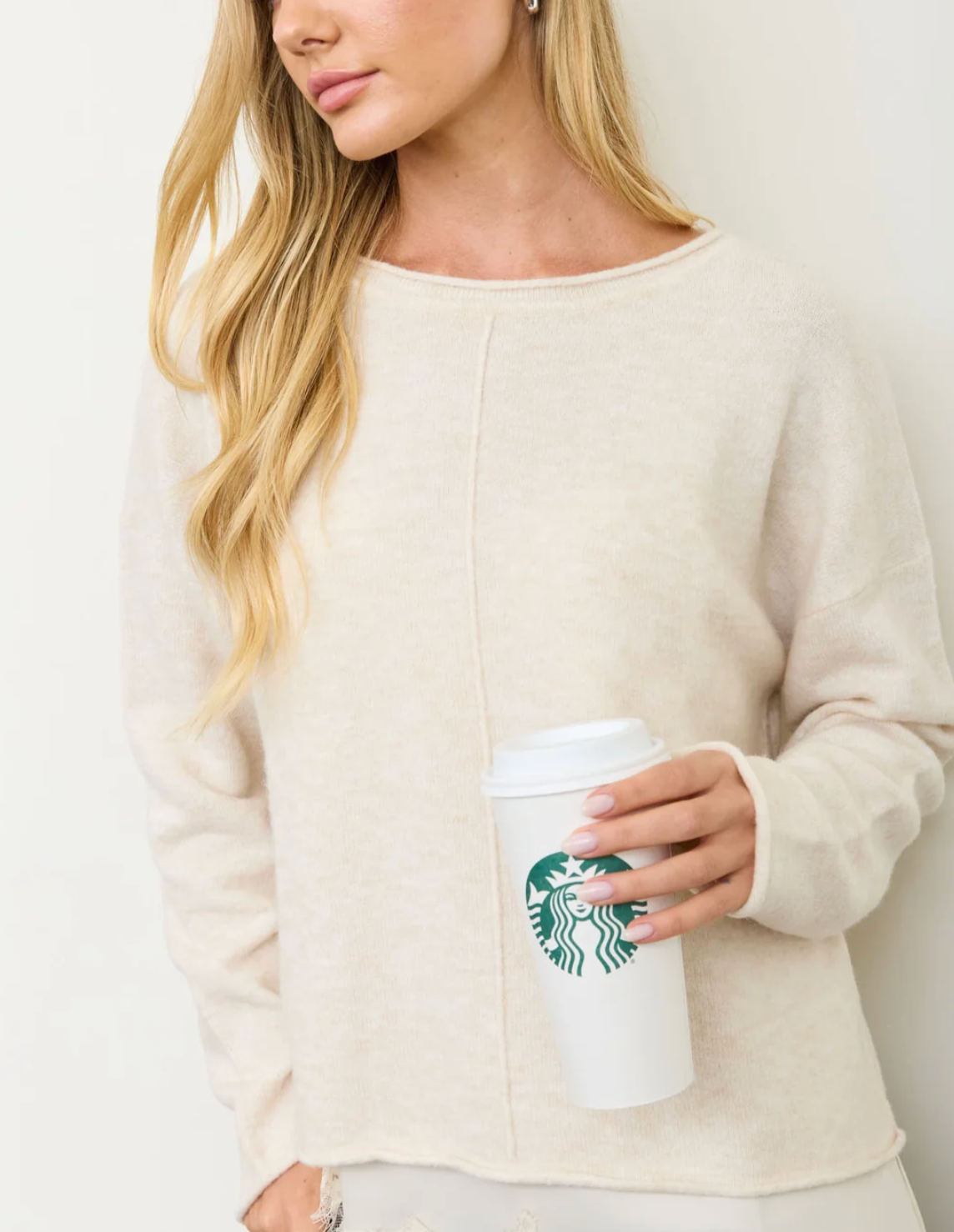 Center Seam Rolled Neck Pullover Sweater / 3 colors