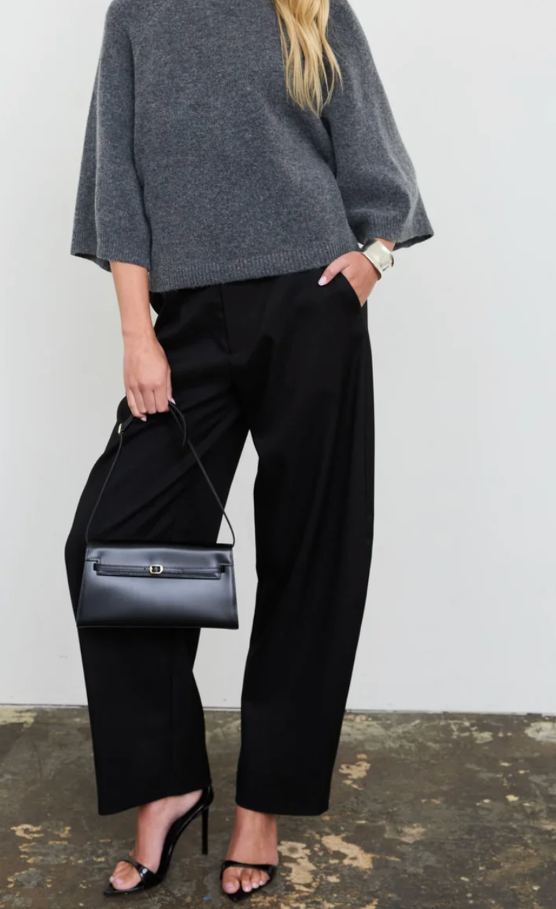 Tailored Wide-Leg Black Pants
