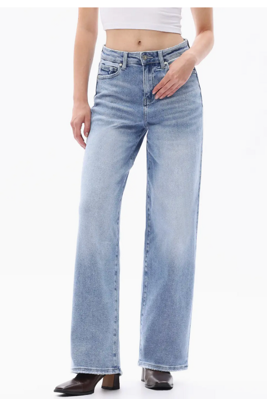High Rise Relaxed Stretch Tapered Jeans