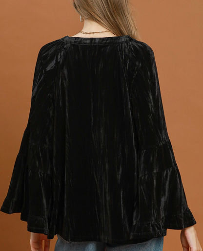 Umgee Velvet Bell Sleeve Top / 2 colors