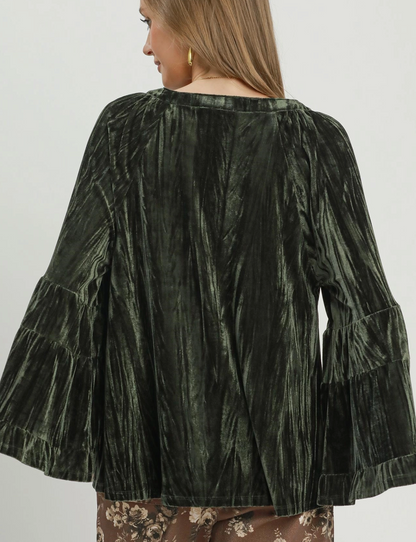 Umgee Velvet Bell Sleeve Top / 2 colors