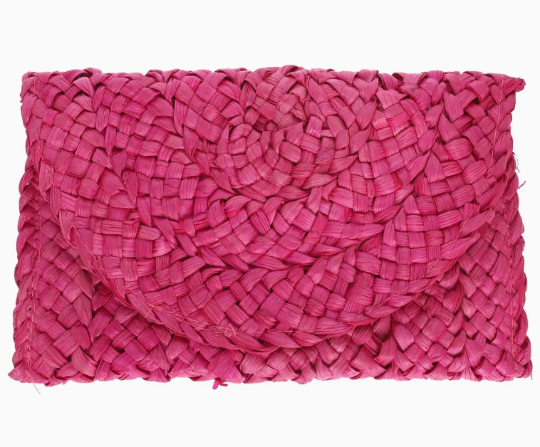 Straw Woven Raffia Clutch Handbag / 5 colors