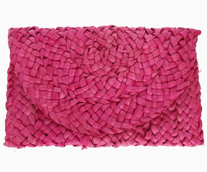 Straw Woven Raffia Clutch Handbag / 5 colors