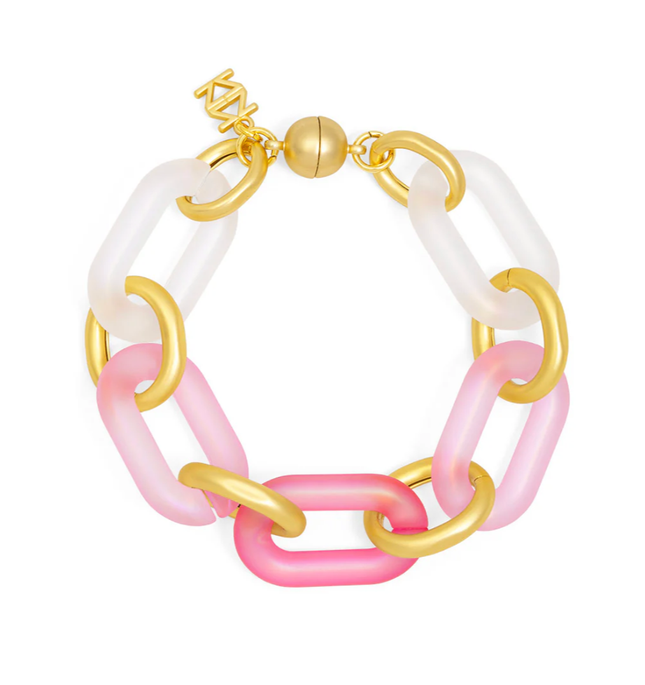 Multi-Color Resin Magnetic Oval Links Bracelet