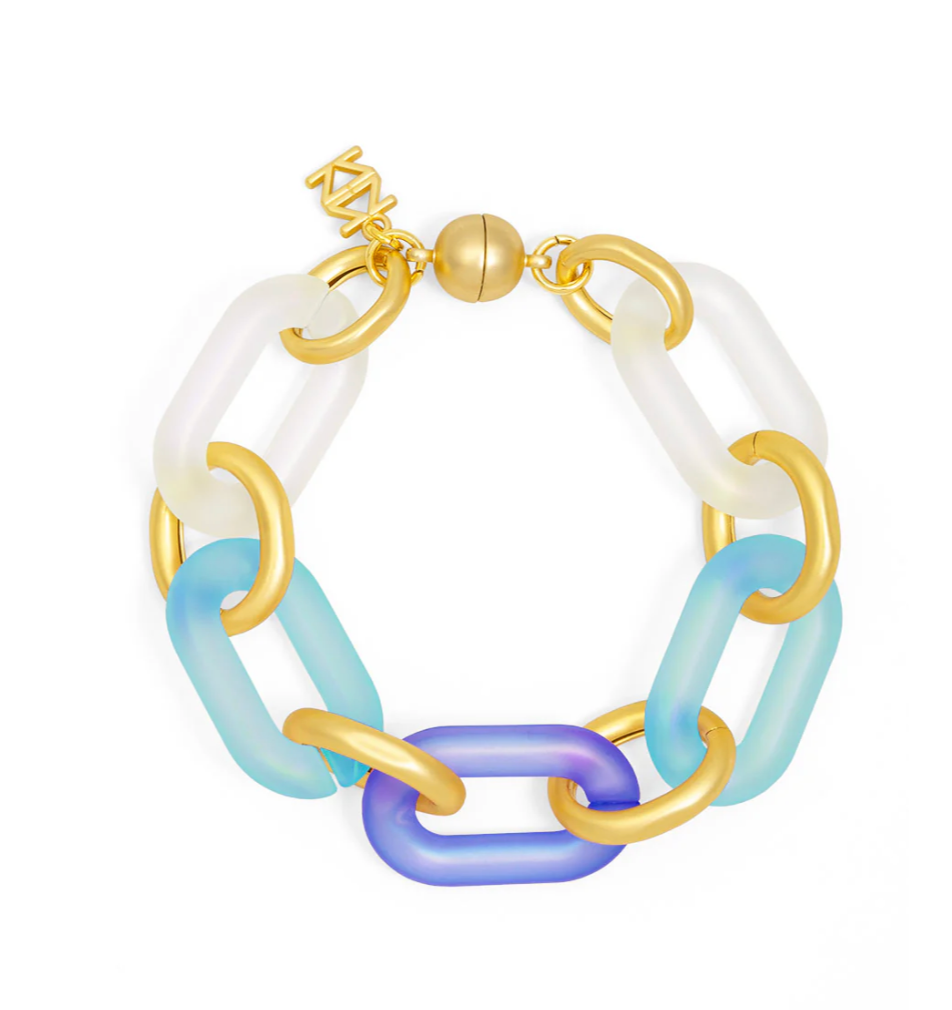 Multi-Color Resin Magnetic Oval Links Bracelet