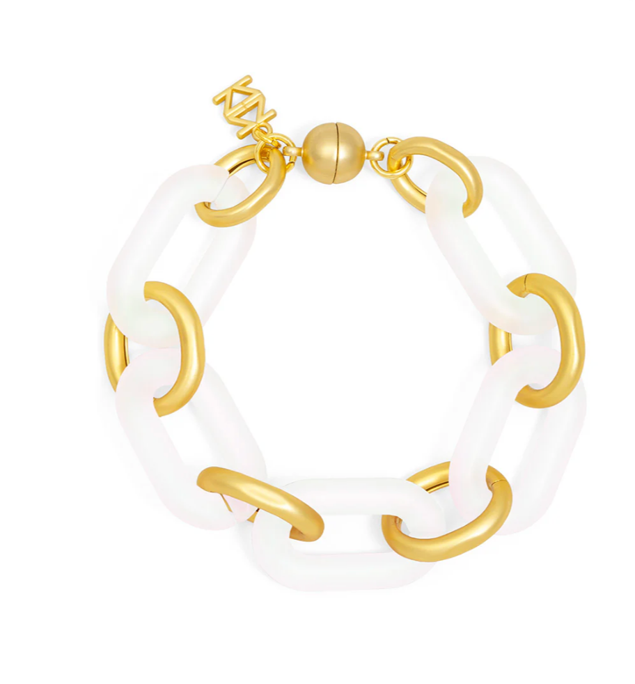 Multi-Color Resin Magnetic Oval Links Bracelet