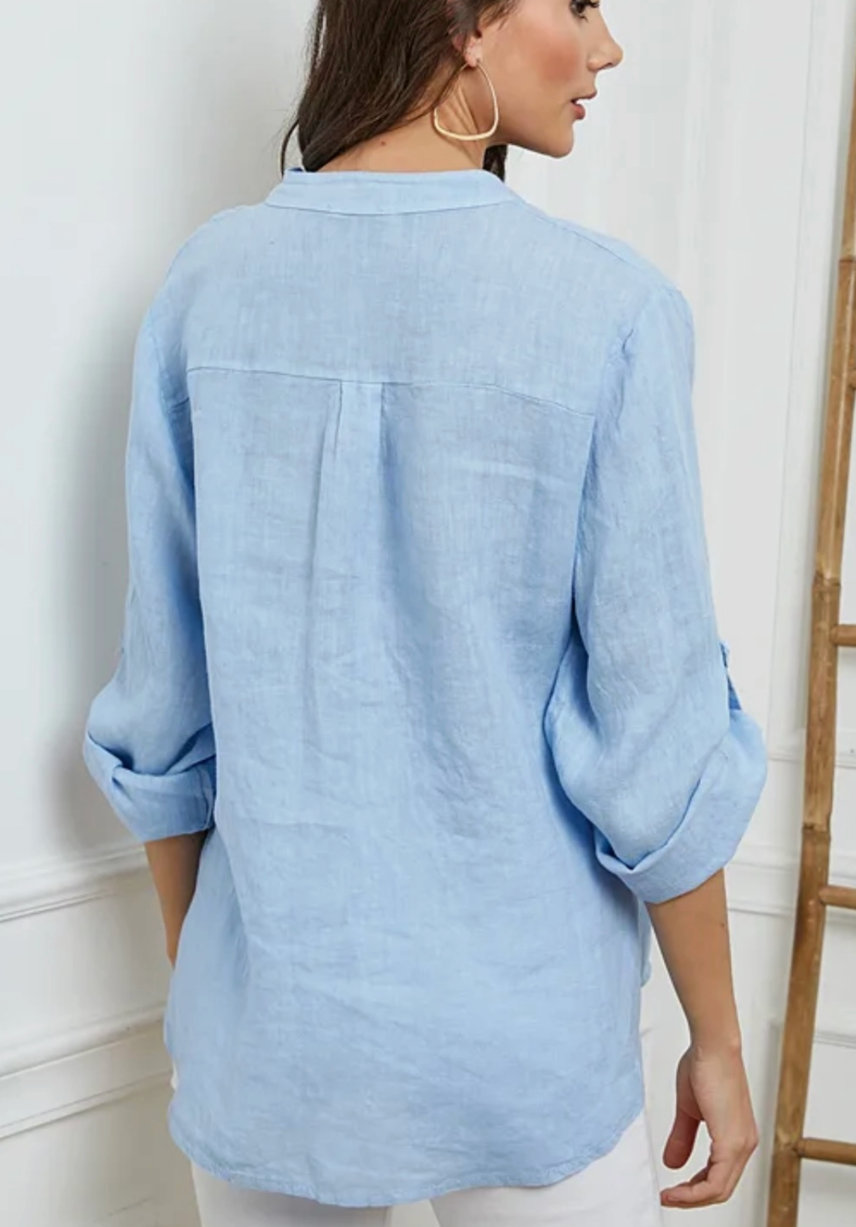 Italian Linen Henley Blouse