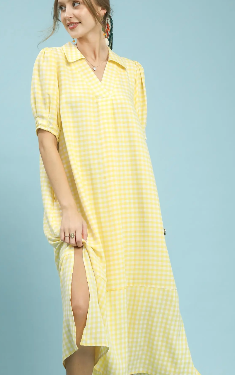 Gingham Midi Dress-2 colors