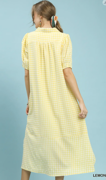 Gingham Midi Dress-2 colors