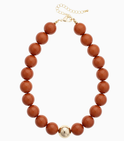Game Day Chunky Round Bead Necklace