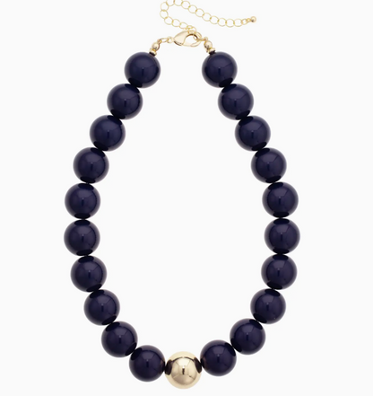 Game Day Chunky Round Bead Necklace