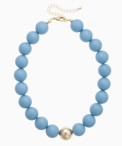 Game Day Chunky Round Bead Necklace