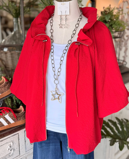 Zip-Front Bomber Jacket / 2 colors