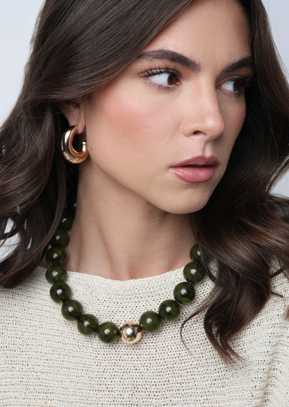 Marjorie Chunky Beaded Statement Necklace / 5 colors