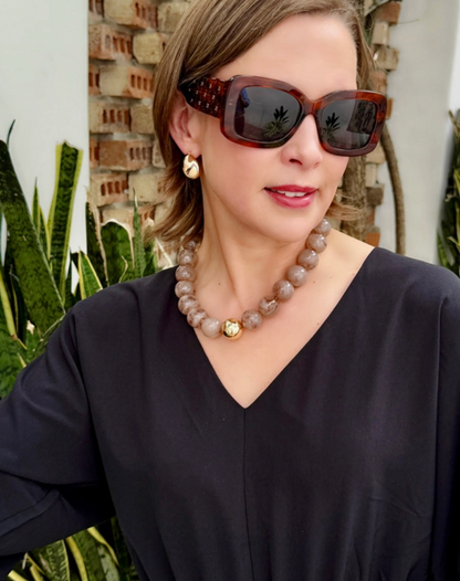 Marjorie Chunky Beaded Statement Necklace / 5 colors