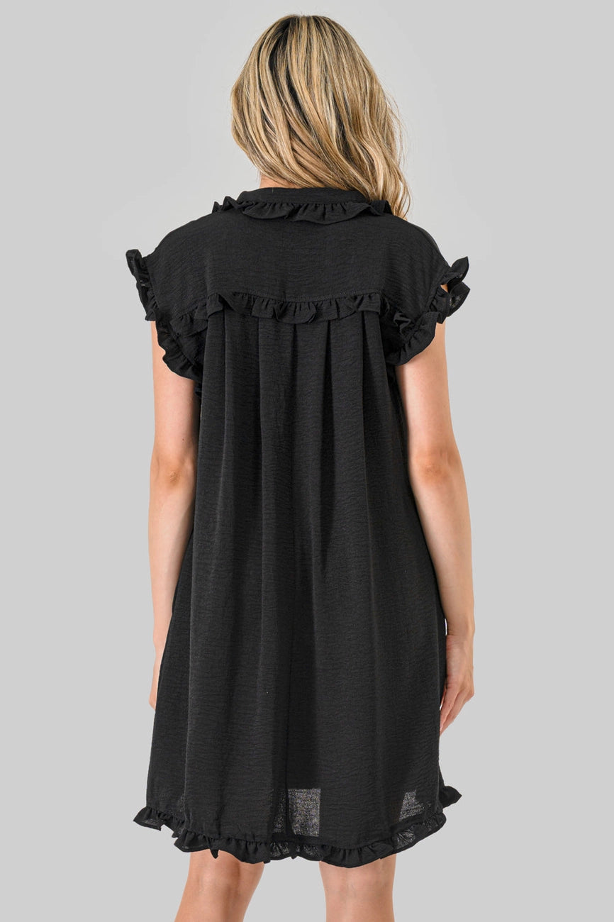 Game Day Ruffle Button Down Dress/5 colors