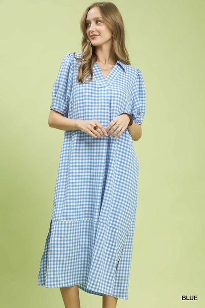 Gingham Midi Dress-2 colors