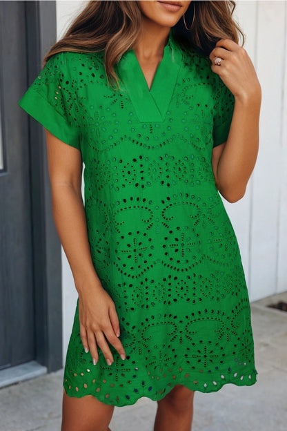 Eyelet Embroidered Dress-3 colors