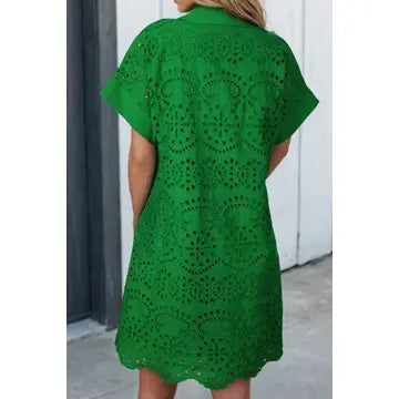 Eyelet Embroidered Dress-3 colors