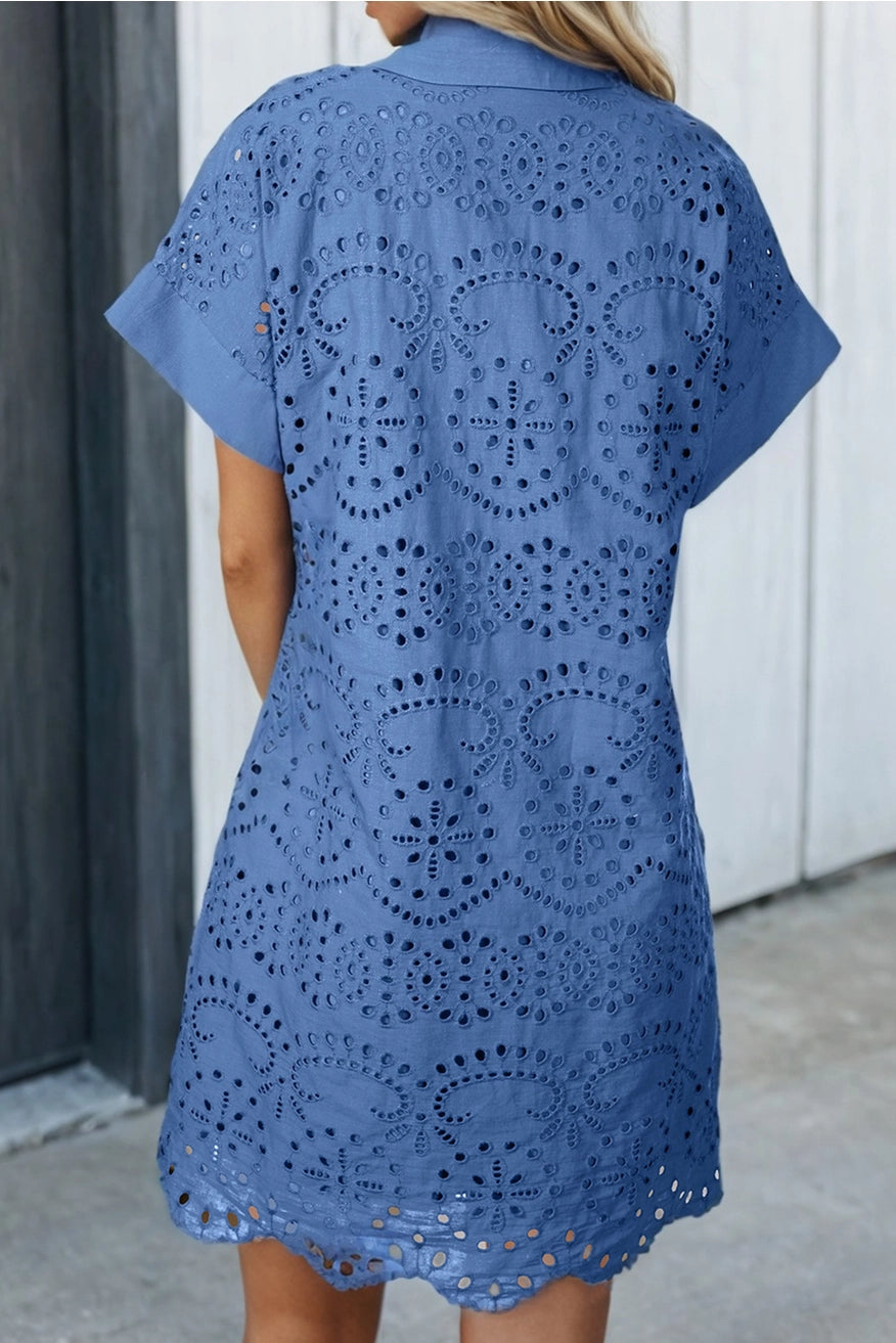 Eyelet Embroidered Dress-3 colors
