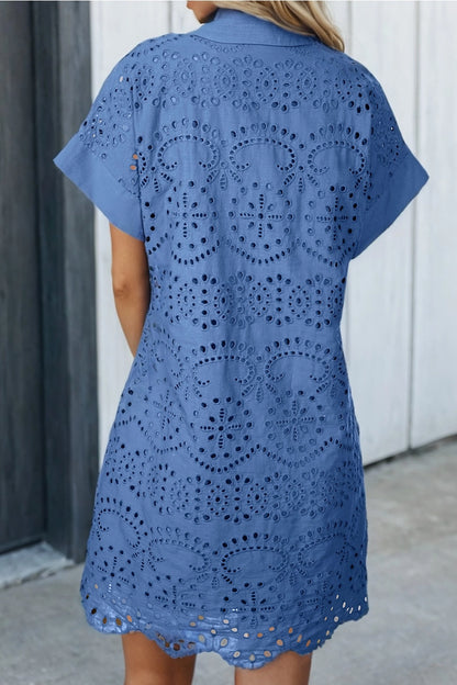 Eyelet Embroidered Dress-3 colors