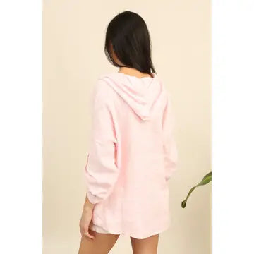 Italian Linen Hooded Blouse-2 colors
