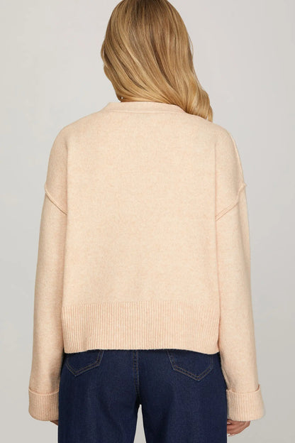 Long Sleeve Button Down Knit Sweater Cardigan