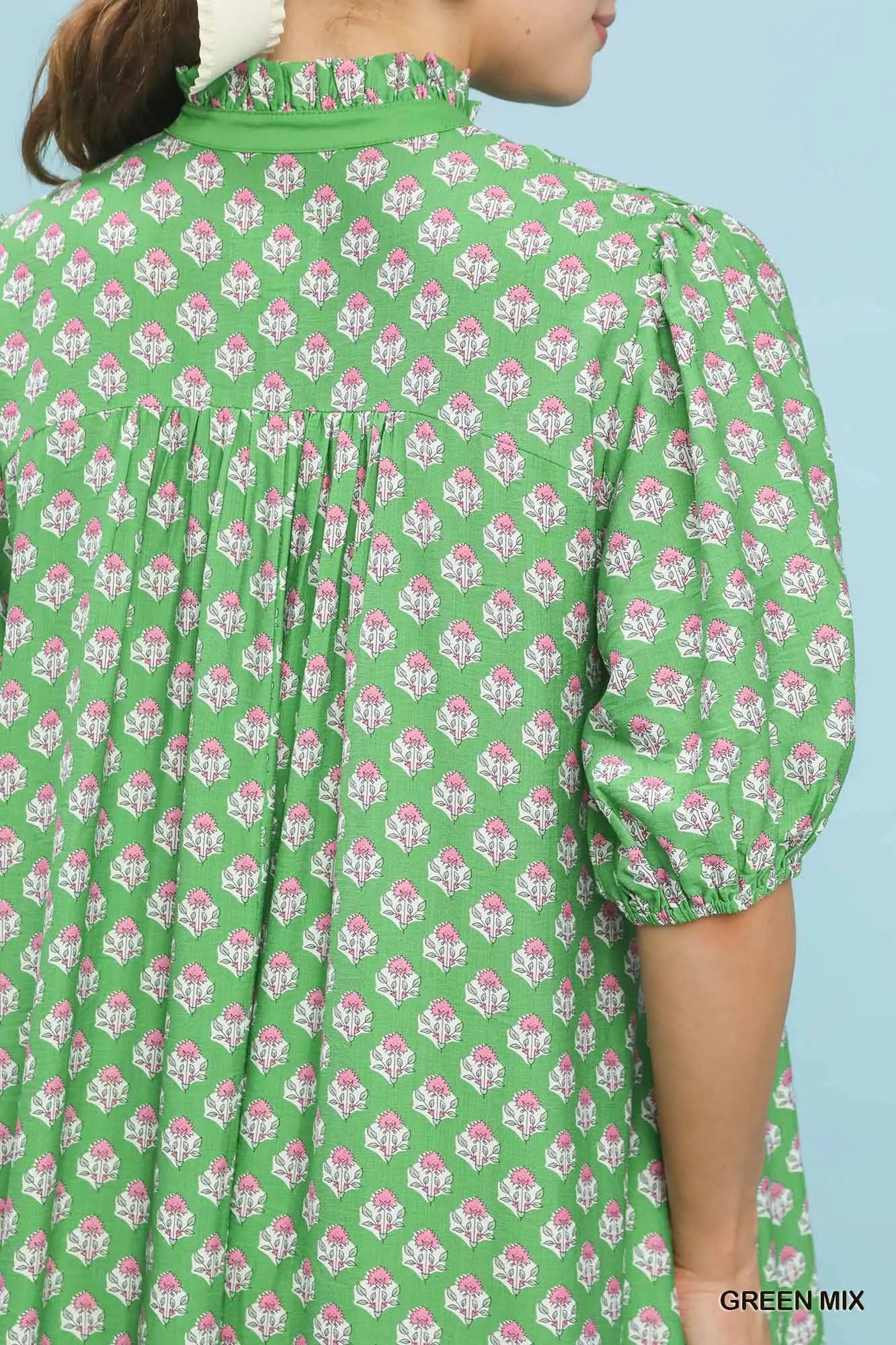 Floral Print Button Down Midi Dress
