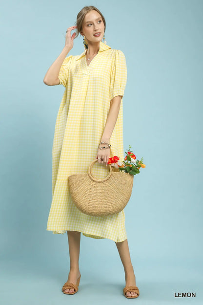 Gingham Midi Dress