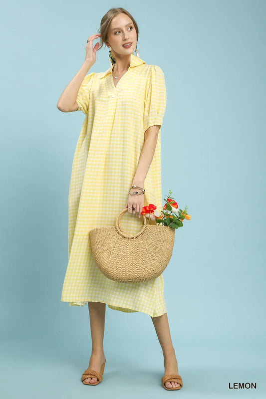 Gingham Midi Dress