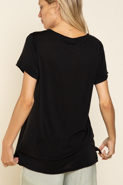 Rose Petal BASIC V neck Tees