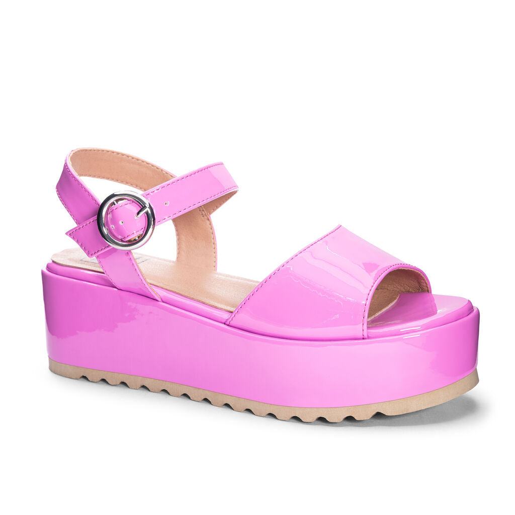 Jump Out Patent Pink Platform Sandals